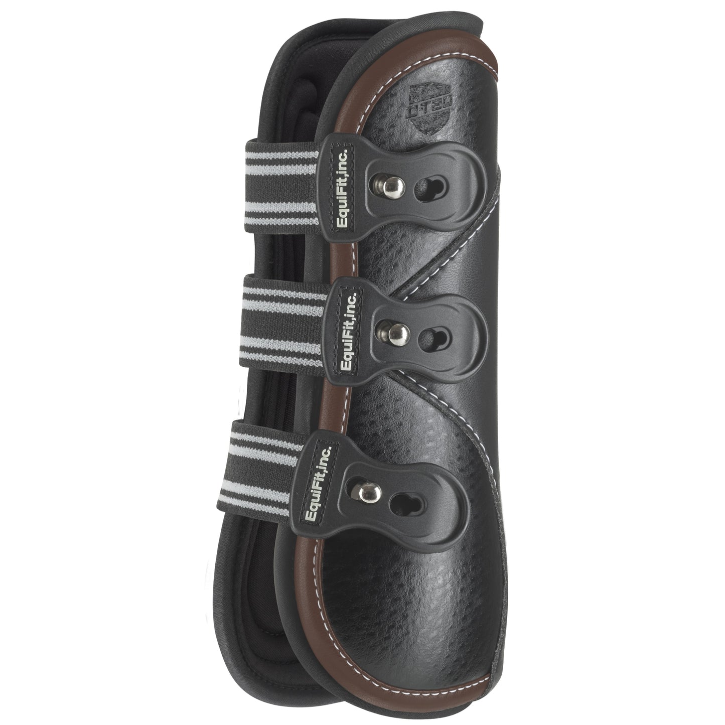 D-Teq™ Front Boot with ImpacTeq™ Liner - Black Ostrich with Brown Binding
