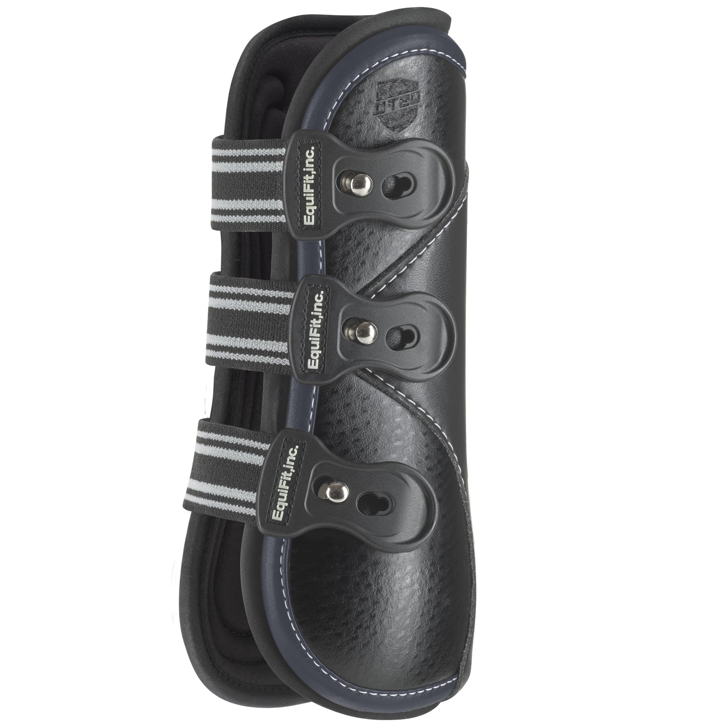 D-Teq™ Front Boot with ImpacTeq™ Liner - Black Ostrich with Navy Binding
