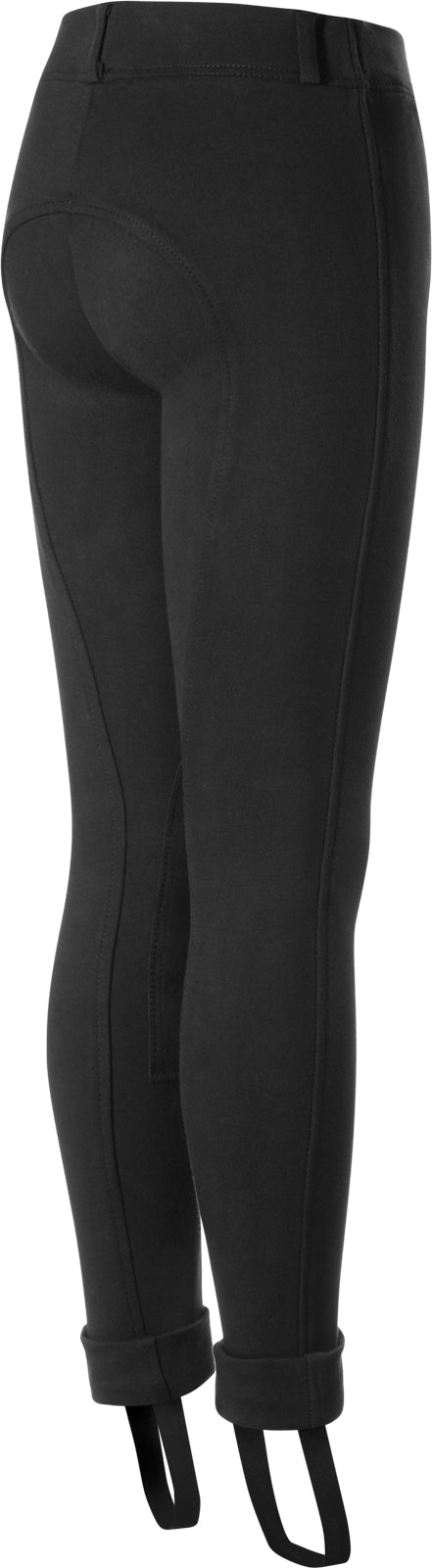 Kids Nora Pull On Knee Patch Jodphur Breeches - Black