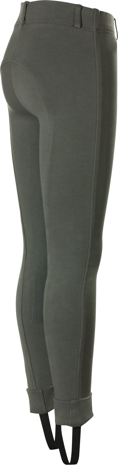 Kids Nora Pull On Knee Patch Jodphur Breeches - Dark Grey