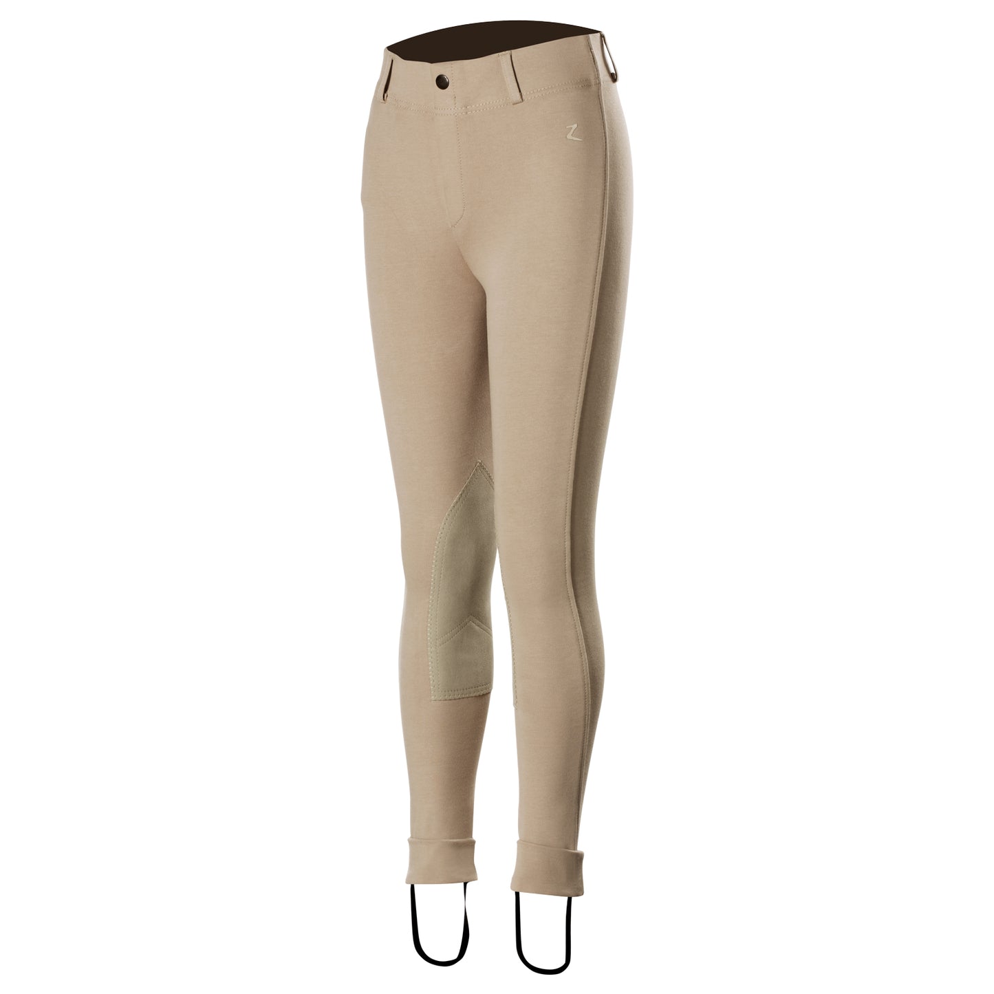 Kids Nora Pull On Knee Patch Jodphur Breeches - Tan