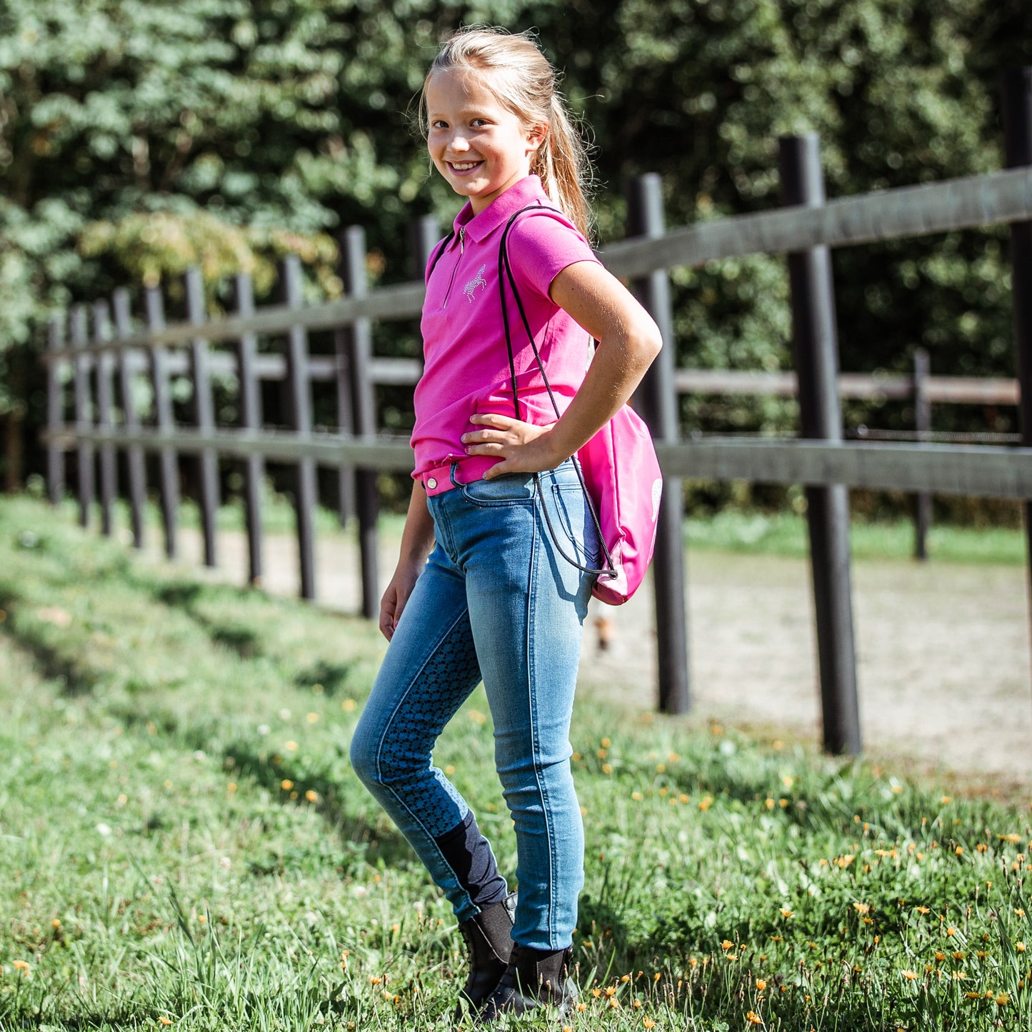 Poppy Kids Denim Silicone Full Seat Breeches