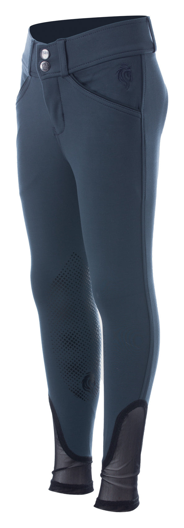 Greta Kids Silicone Knee Patch Breeches - Moon Indigo Blue/Navy