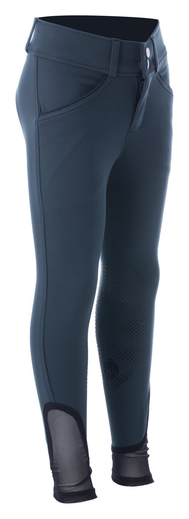 Greta Kids Silicone Knee Patch Breeches - Moon Indigo Blue/Navy