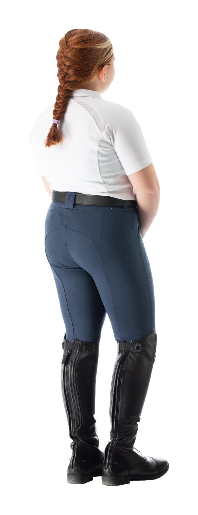 Greta Kids Silicone Knee Patch Breeches - Moon Indigo Blue/Navy