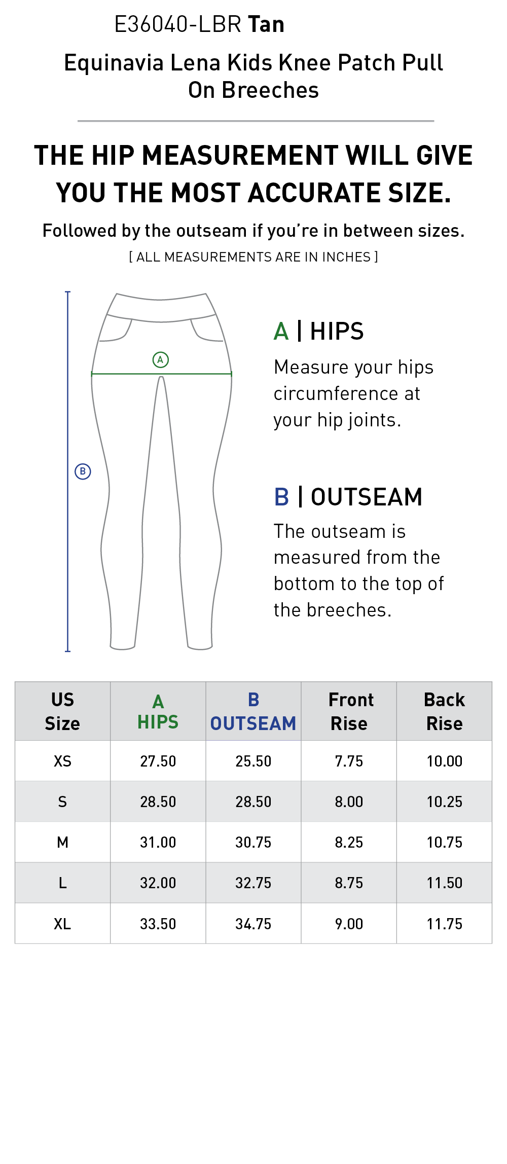 Lena Kids Knee Patch Pull On Breeches