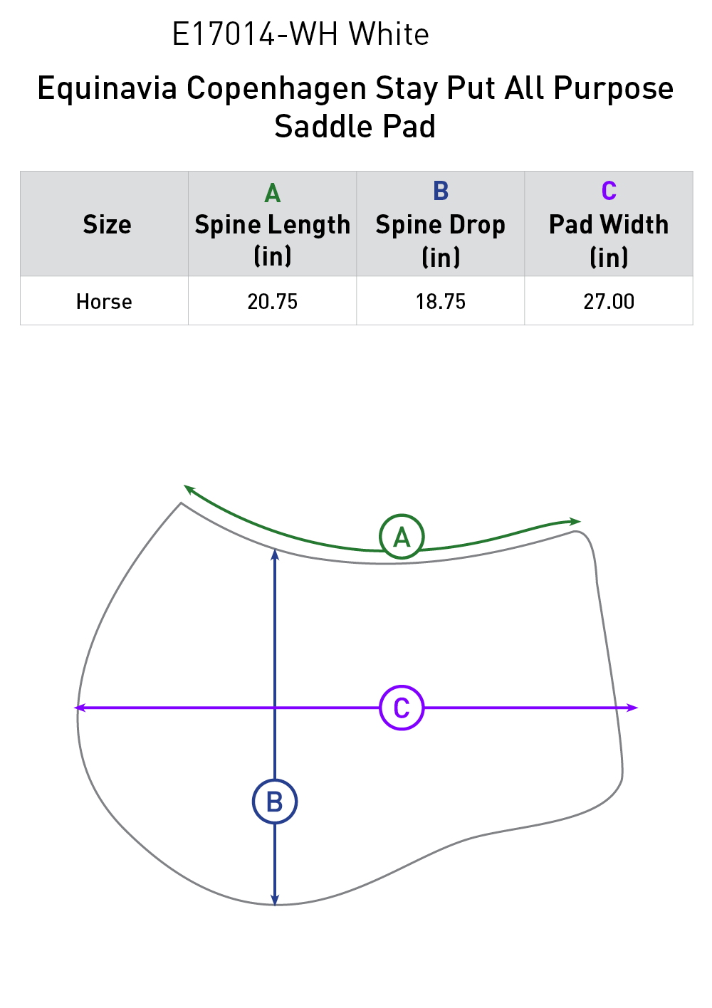 Copenhagen Stay Put All Purpose Saddle Pad