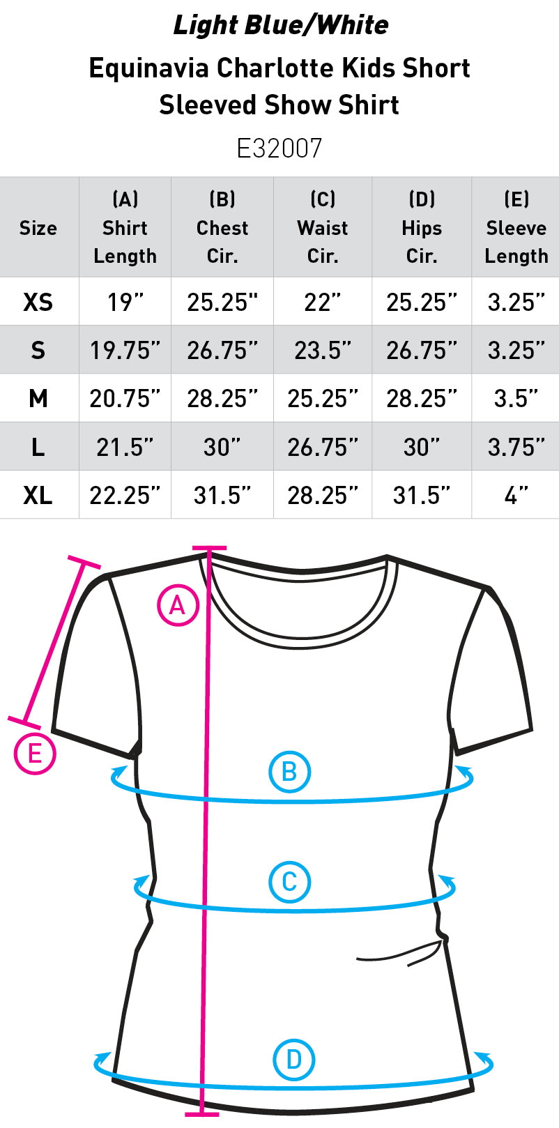 Charlotte Kids Short Sleeved Show Shirt