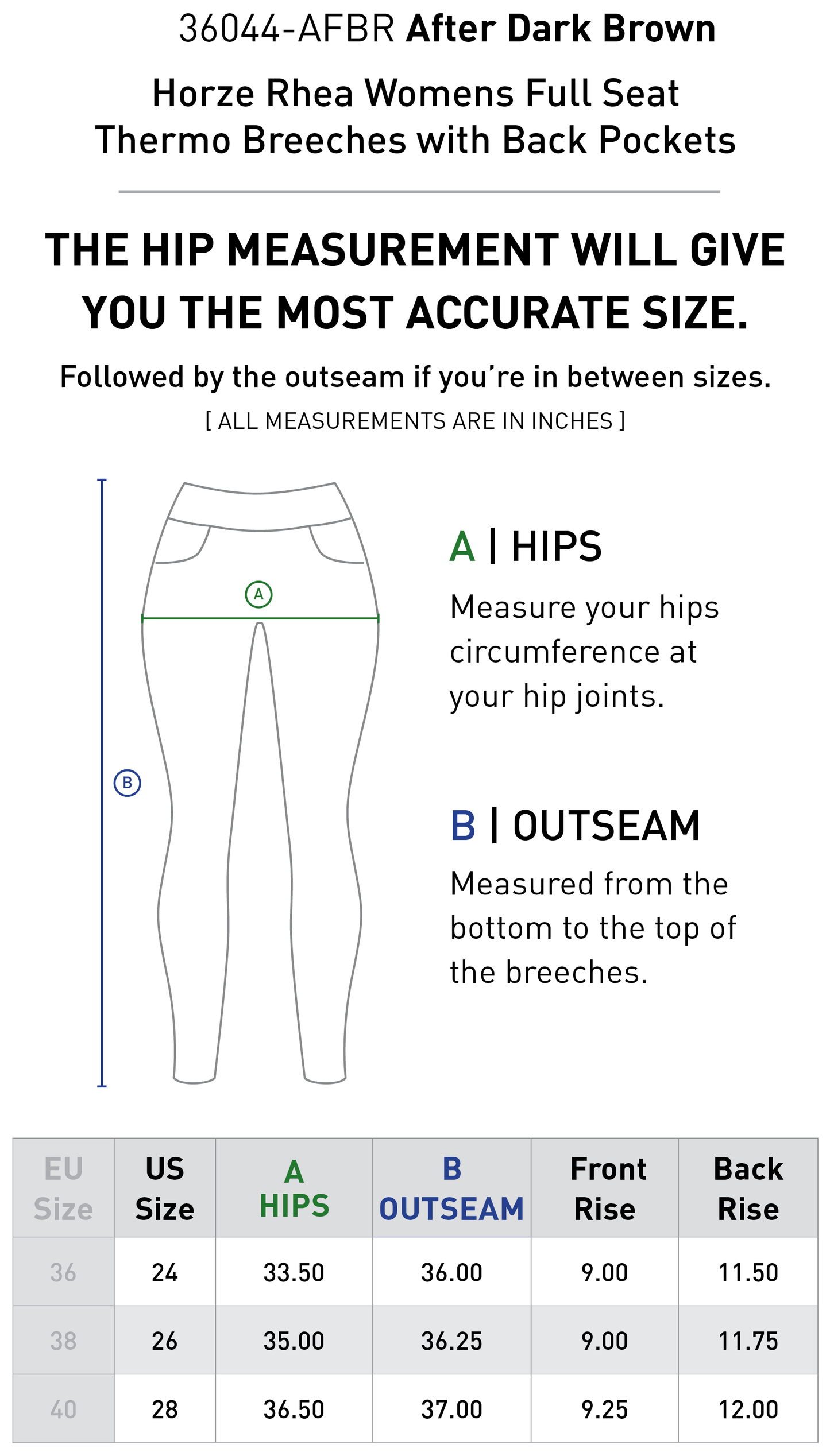 Rhea Full Seat Thermo Breeches with Back Pockets