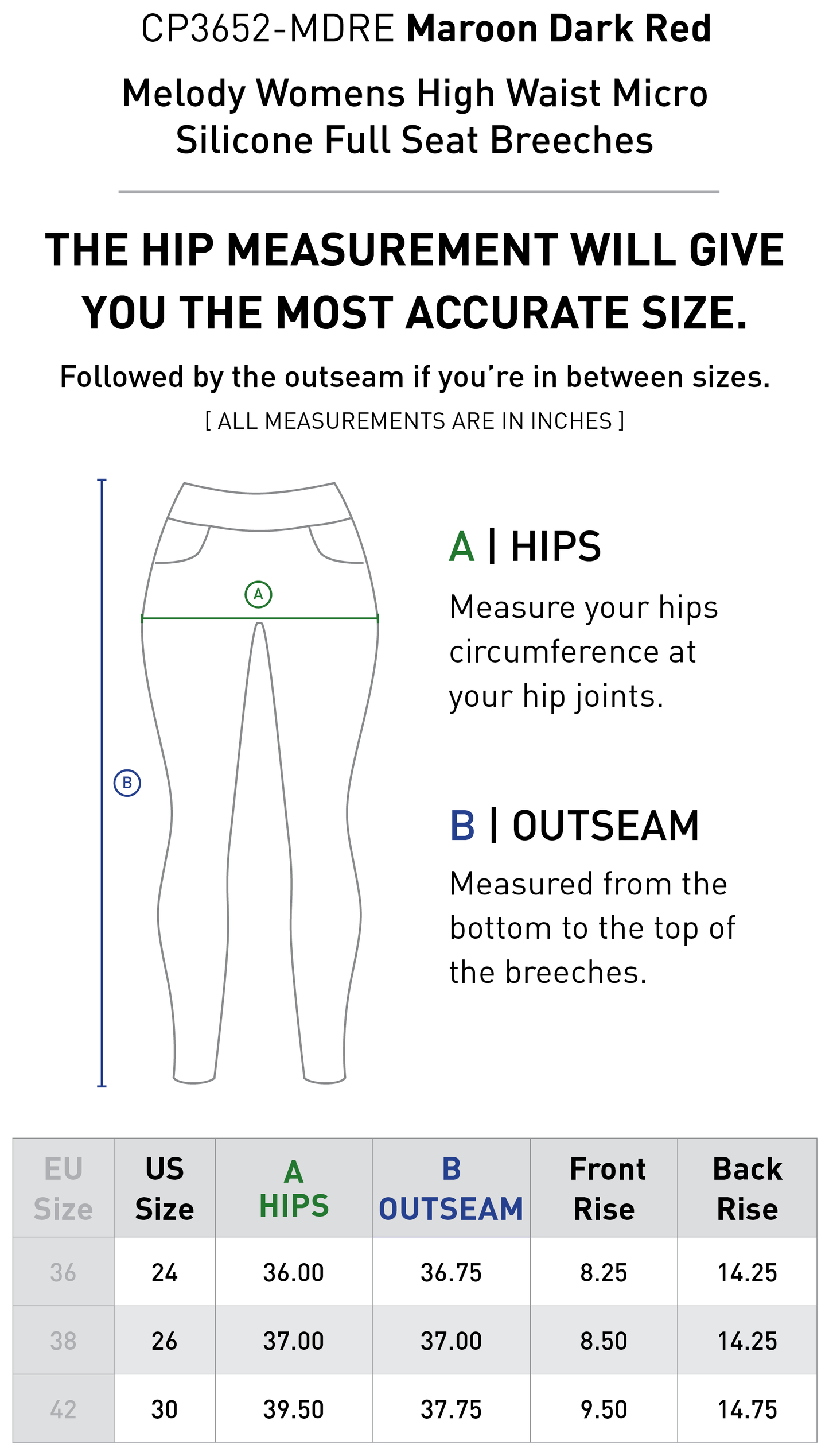 Melody High Waist Micro Silicone Full Seat Breeches