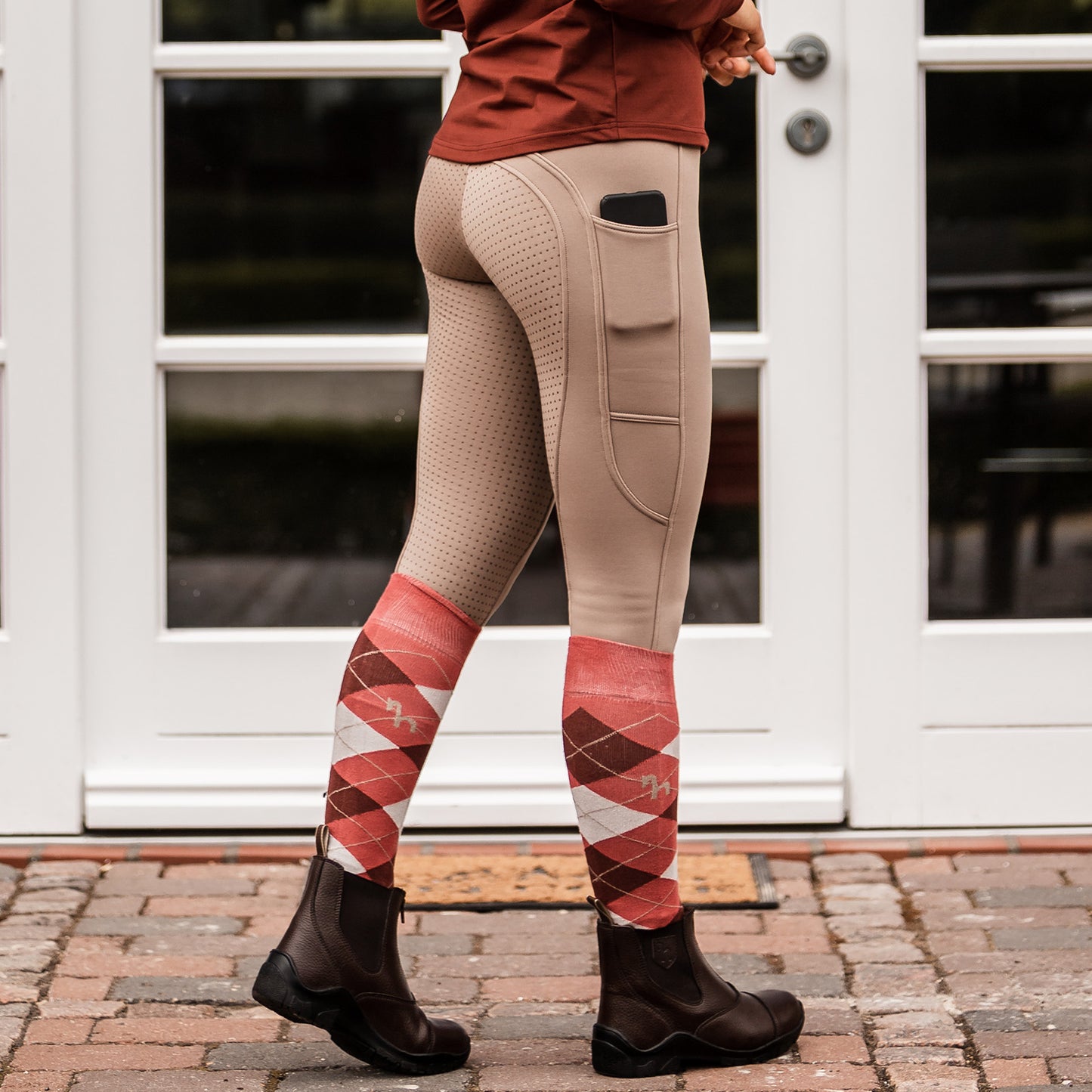Active Winter Silicone Full Seat Tights w/ Phone Pockets