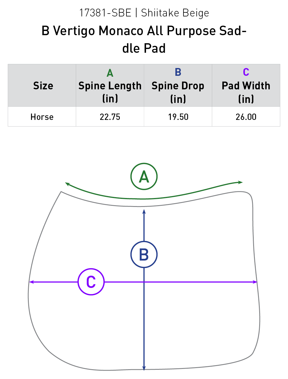 Monaco All Purpose Saddle Pad