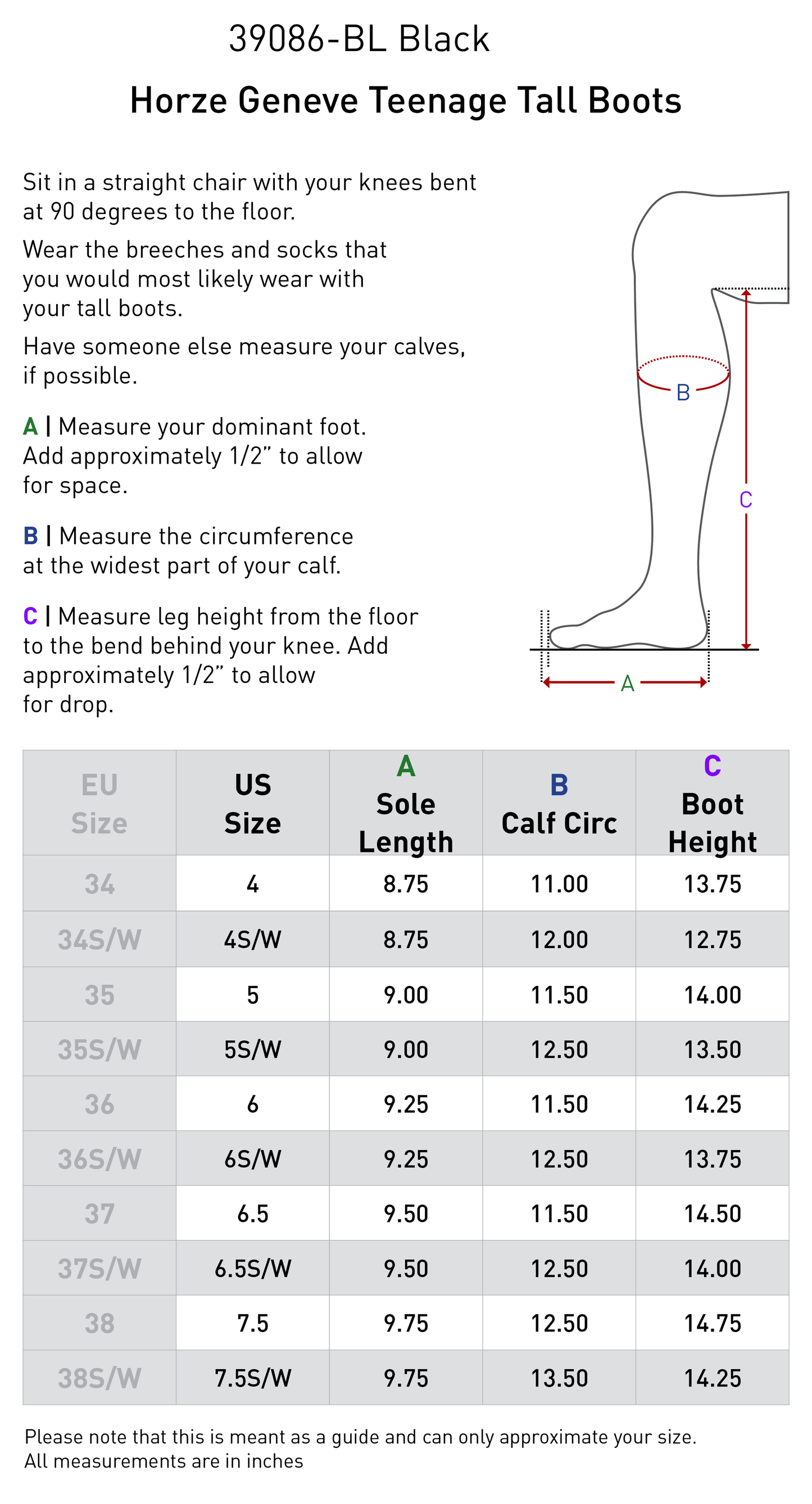 Geneve Teenage Tall Boots
