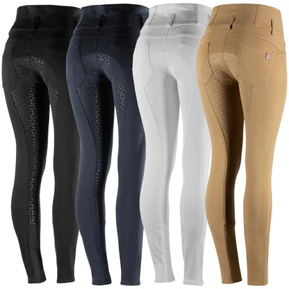 Tara High Waist Silicone Full Seat Breeches - Stock Colors