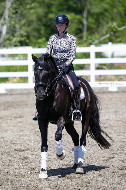 Black and White Floral Long Sleeve 1/4 Zip