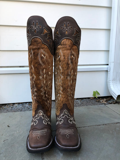 Lacy Boots Frost Style Tall Buckaroo in Dark Brindle