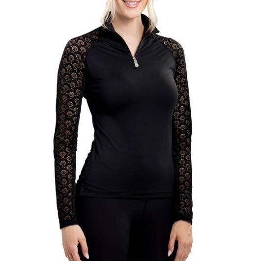 Black Lace Raglan Long Sleeve