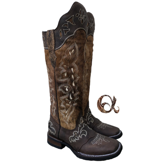 Lacy Boots Frost Style Tall Buckaroo in Dark Brindle