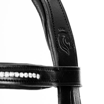 Saga Dressage Crank Noseband Bridle & Reins - Black