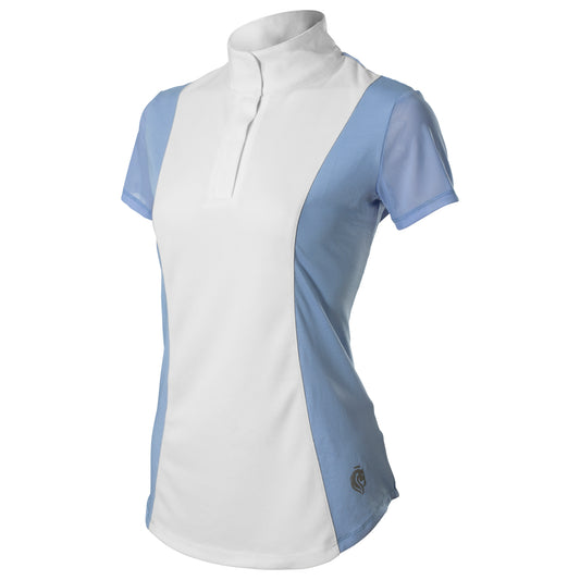 Equinavia Martha Womens Short Sleeved Show Shirt - Light Blue/White