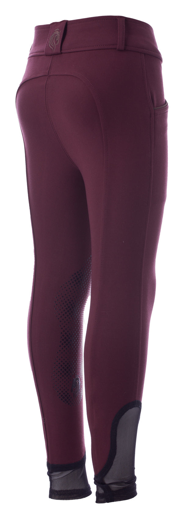 Greta Kids Silicone Knee Patch Breeches - Fig Purple/Brown