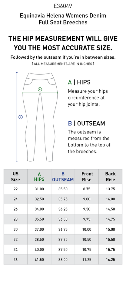 Helena Womens Denim Full Seat Breeches