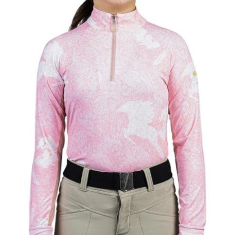 Kids Rose Long Sleeve 1/4 Zip - Blush Beauty