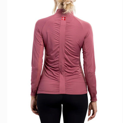 Kastel Dusty Rose Ruched Back Long Sleeve 1/4 Zip