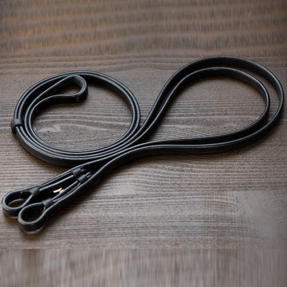 Black Plain Leather Reins