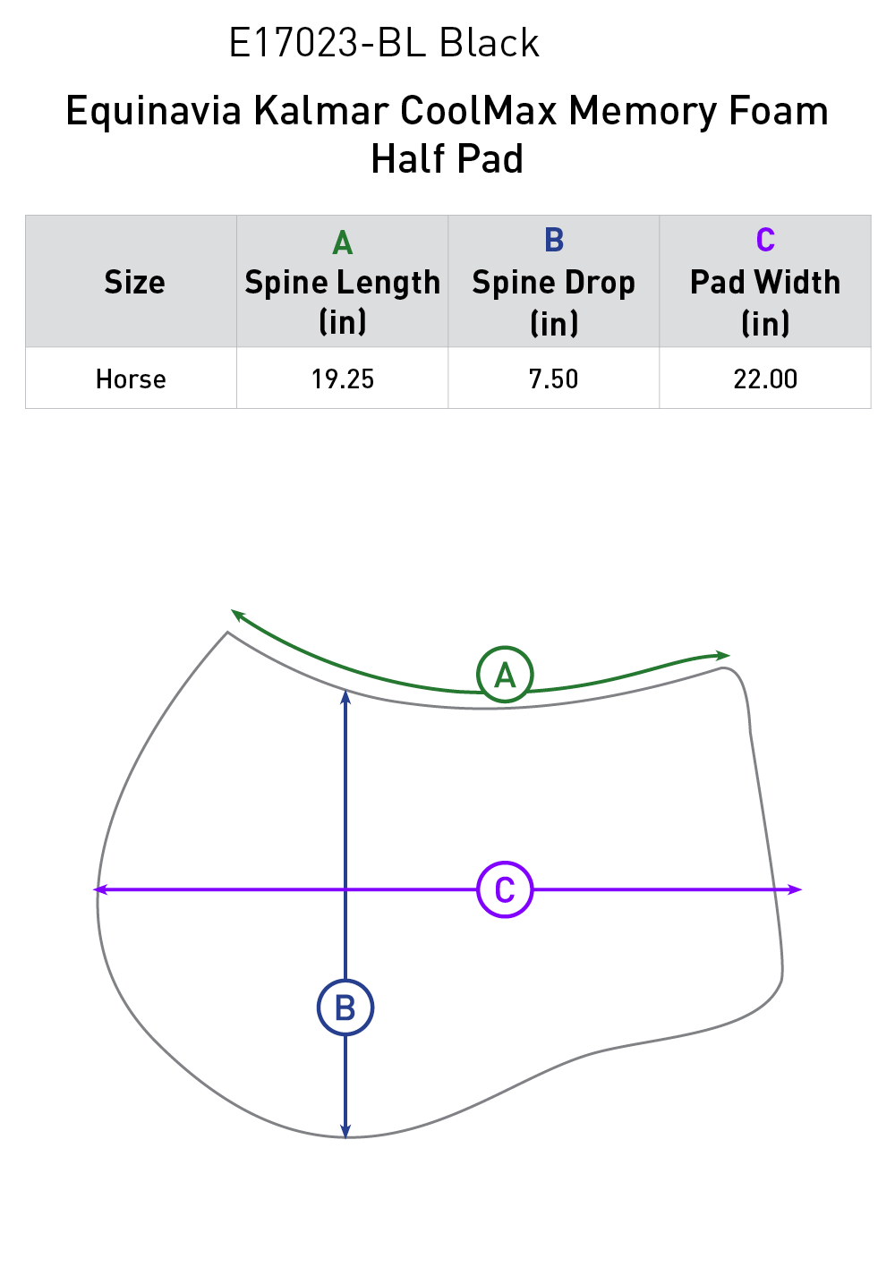 Kalmar CoolMax Memory Foam Half Pad