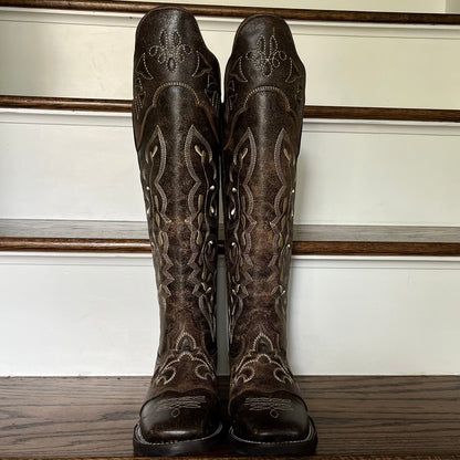 Lacy Boots Frost Style Tall Buckaroo in Rustic Brown
