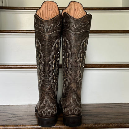 Lacy Boots Frost Style Tall Buckaroo in Rustic Brown