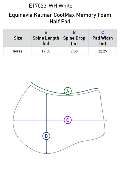 Kalmar CoolMax Memory Foam Half Pad