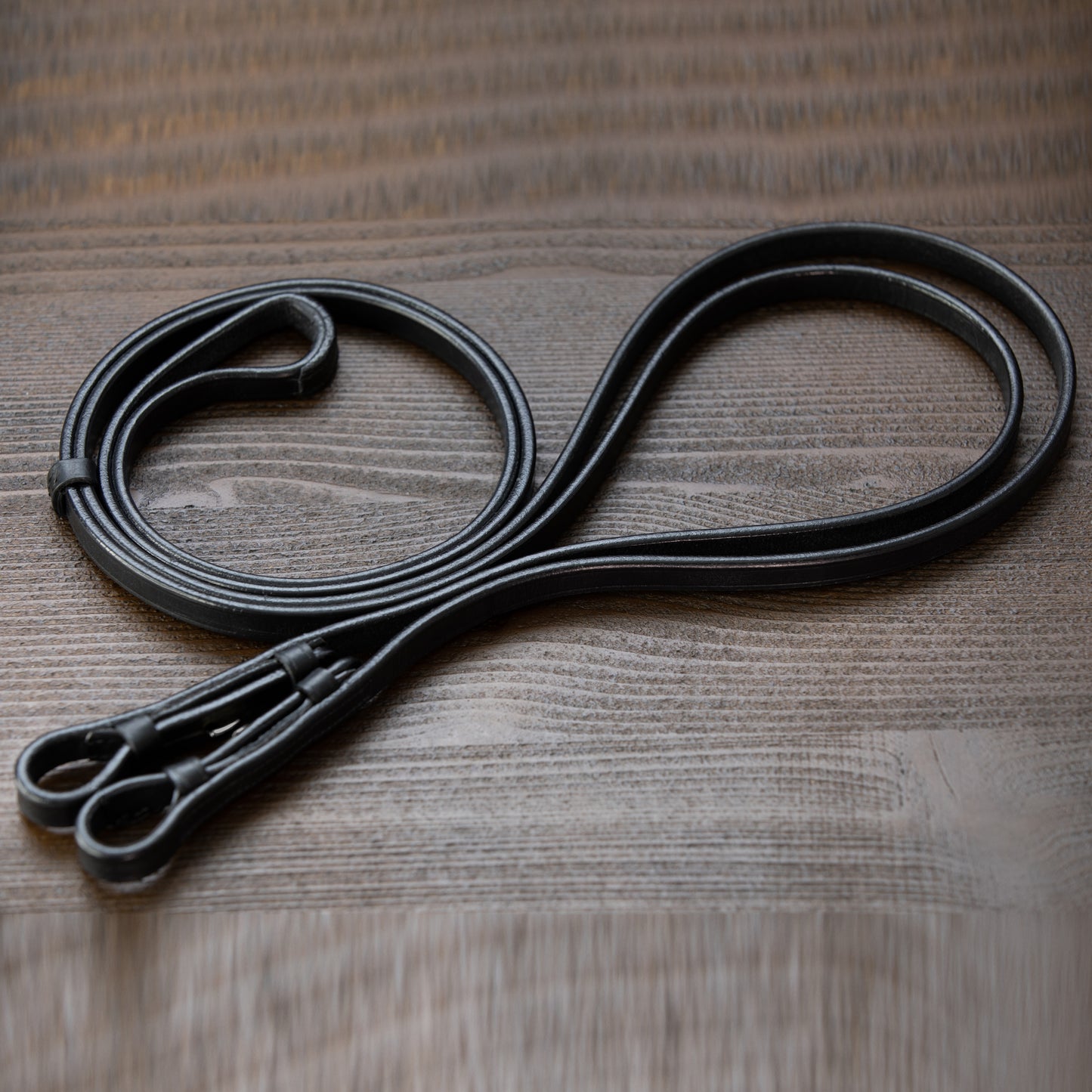 Black Plain Leather Reins