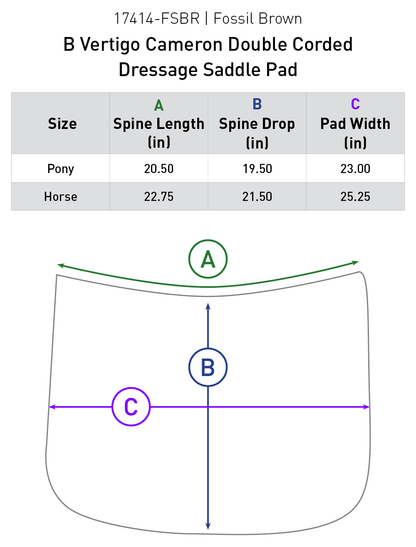 Cameron Double Corded Dressage Saddle Pad