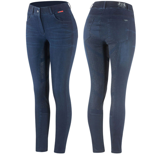 Elle Denim Breeches w/ Silicone Full Grip