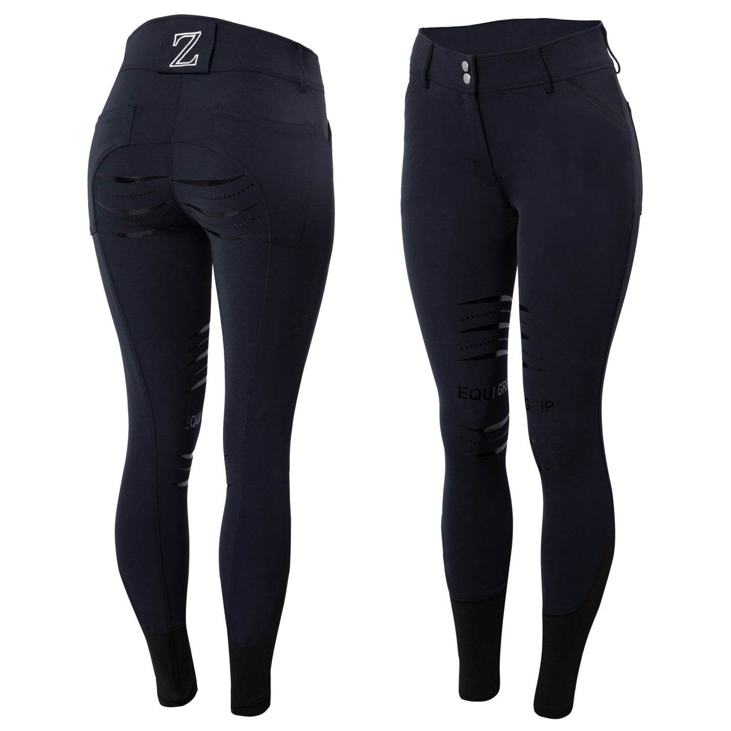 Tori Full Seat Silicone Breeches with Back Pocket Embroidery