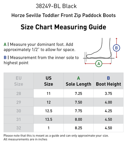 Seville Toddler Front Zip Paddock Boots